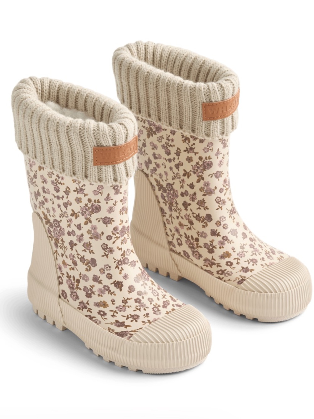 WHEAT Fleece Lined Floral Rainboots